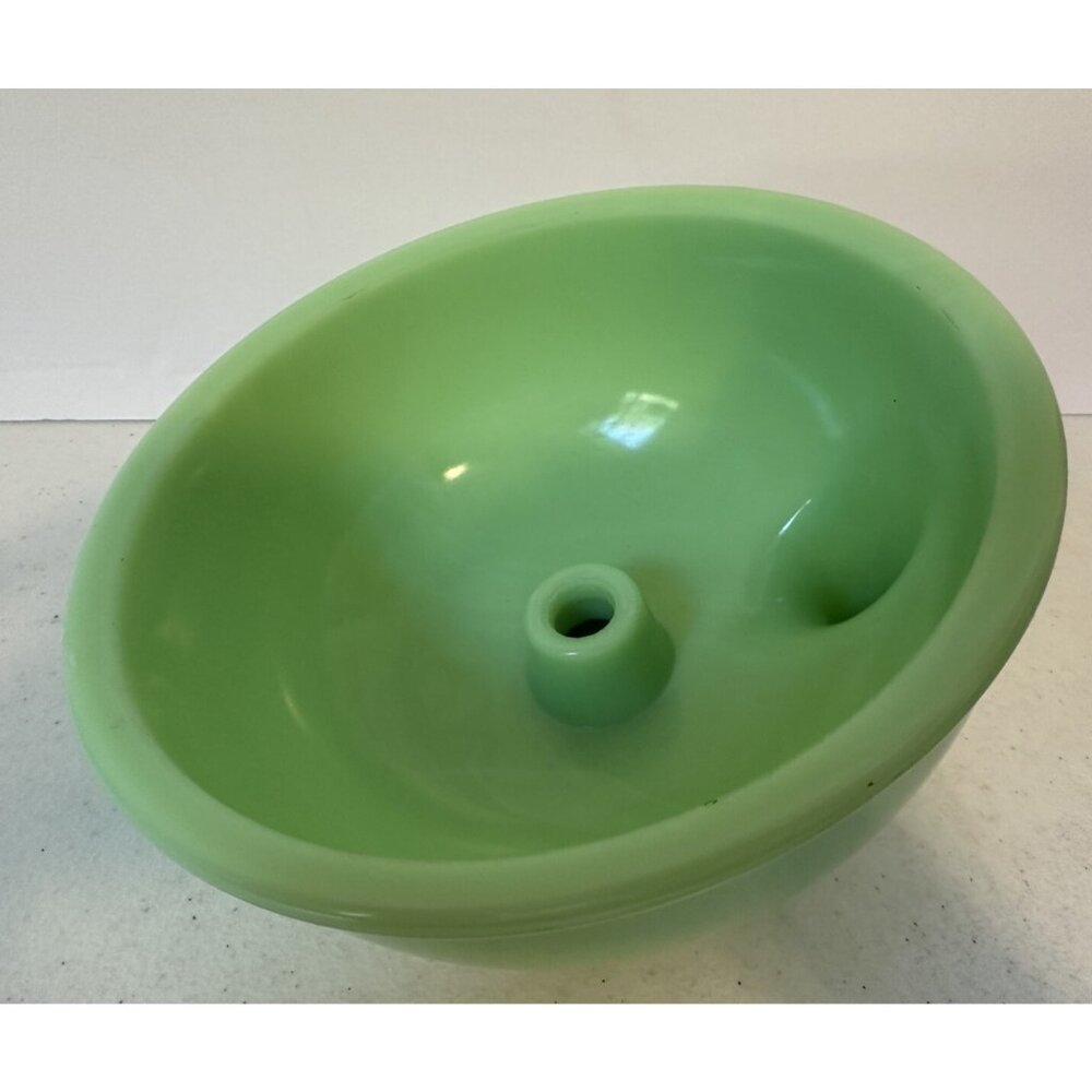 VTG Jadeite Green Glass Sunbeam Mixer Juicer attachment bowl T87228 Glows